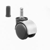 (5pçs) Rodizio Nylon Pino 10mm Capa Inox Cadeiras Escritorio
