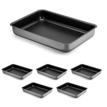 5un Assadeira Forma Rasa Retangula Antiaderente Premium 36CM 5un Assadeira Forma Rasa Retangula Antiaderente Premium 36CM