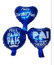 5un. Balão Metalizado Sortido Dia Dos Pais Azul 10 Pol. 20cm 5un. Balão Metalizado Sortido Dia Dos Pais Azul 10 Pol. 20cm