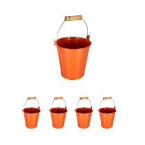 5un Balde Cachepot metal decorativo baldinho festa Laranja
