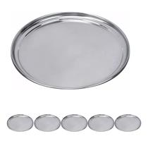 5un Bandeja Garçom Inox redonda 35cm restaurante bar 5un Bandeja Garçom Inox redonda 35cm restaurante bar