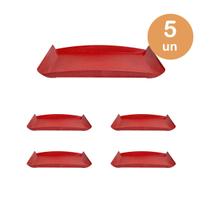 5un BANDEJA ZEN PETISQUEIRA 34X18CM VERMELHA