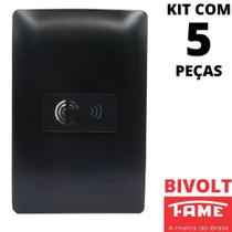 5un Campainha Cigarra Bivolt Com Placa Habitat Black FAME