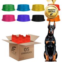 5un Comedouro Bebedouro Simples Cães E Gatos 1900ml Plástico