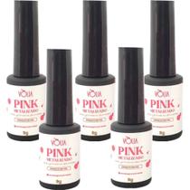 5UN Esmalte em Gel Pink Metalizado 9g Volia