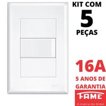 5un Interruptor Bipolar Paralelo Three Way 16A Com Placa Evidence FAME