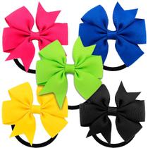5un. Laço Com Elástico Para Cabelo Infantil Adulto Diversas Cores 5un. Laço Com Elástico Para Cabelo Infantil Adulto Diversas Cores