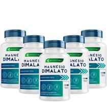 5Un Magnesio Dimalato Puro Premium 500mg 120Cáps Kit 10 Meses Ecomev