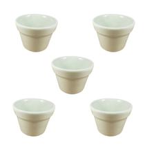 5un MINI VASO DE PORCELANA REDONDO P/ PLANTA BRANCO ENFEITE