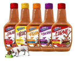 5un Molhos Para Ração De Cachorro Petiscos Cães Sabores Div