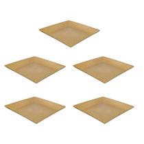 5un Petisqueira prato quadrado 24cm fundo marrom claro