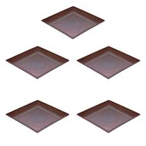 5un Petisqueira prato quadrado 24x24cm fundo marrom escuro