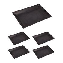 5un Petisqueira travessa Retangular 24cm Preto