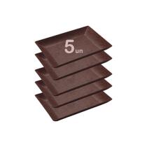 5un Petisqueira travessa Retangular 28cm Marrom Escuro