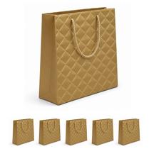 5un Sacola Presente Papel Dourado 23x18x10cm c/ alça peq 5un Sacola Presente Papel Dourado 23x18x10cm c/ alça peq