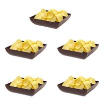 5un Saladeira Quadrada 750ml Vasilha Petisqueira Marrom Es