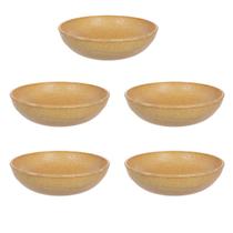 5un Saladeira redonda 2,4lt tigela bowl 25cm Marrom Claro