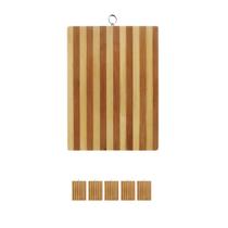 5un Tábua corte bambu 29x19 carne c/ alça cozinha madeira