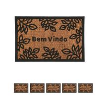 5un TAPETE ENTRADA BEM VINDO EMBORRACHADO FIBRA COCO 60x40cm