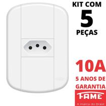 5un Tomada Padrão 2P+T 10A Com Placa Blanc Mais FAME