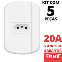 5un Tomada Padrão 2P+T 20A Com Placa Blanc Mais FAME