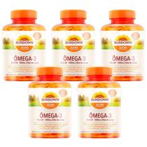 5Uni Ômega-3 Fish Oil 1000mg Sundown Naturals De 320 Cpls Ca