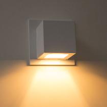 5x Arandela Box Cubo Pequena 1 Fachos BRANCO + Led G9 5w 3000k St1319