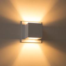 5x Arandela Box Cubo Pequena 2 Fachos Branca + Led G9 5w 3000k St1318