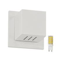 5x Arandela Box Cubo Pequena 6 Fachos BRANCA + Led G9 5w 3000k St1317