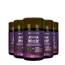 5x atena hair + ácido hialurônico 60 caps hf suplementos