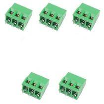 5x Borne KRE KF128 Verde 3 Terminais c/ Parafuso 10A