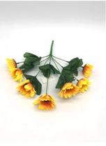 5x Buque Galho De Girassol Artificial 35 Florzinhas