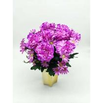 5x Buquês De flores Artificial Em Plástico e tecido 33cm Total de 45 galhos de Flores grandes e pequ