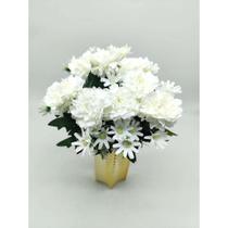 5x Buquês De flores Artificial Em Plástico e tecido 33cm Total de 45 galhos de Flores grandes e pequ