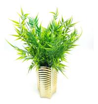 5x Buquês Galhos De Folhagens De Bambu Artificial Verde