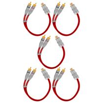 5x Cabo Y Prime Metal 5mm 2 Machos 1 Femea Vermelho RCA