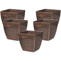 5X Cachepô Elegance Quadrado 02 (1,7L) Café NUTRIPLAN 5X Cachepô Elegance Quadrado 02 (1,7L) Café NUTRIPLAN