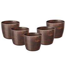 5X Cachepô Elegance Redondo 00 (0,4L) Café NUTRIPLAN