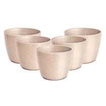 5X Cachepô Elegance Redondo 00 (0,4L) Travertino NUTRIPLAN