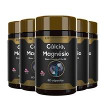 5x calcio magnesio zinco vit d3 k2 60caps hf suplementos