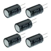 5x Capacitor Eletrolítico 470uf x 200v 105º Kit c/ 5 Peças