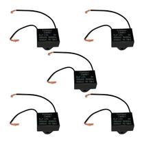 5X Capacitor Partida 6Uf - 250V Para Ventilador - Quadrado