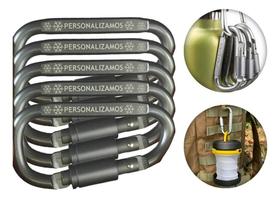 5X Chaveiro Mosquetão Trava Rosca Gancho Alumínio Fosco 8Cm