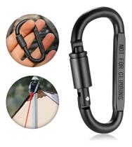 5X Chaveiro Mosquetão Trava Rosca Gancho Fosco Alumínio Pret