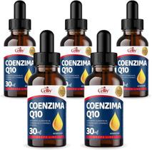 5x Coenzima Q10 (Ubiquinona) em Gotas Sabor Menta 30ml Celliv