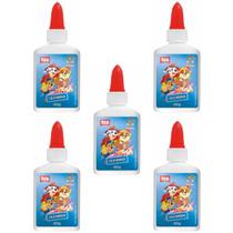 5x cola branca líquida escolar patrulha canina 40g - tris 5x cola branca líquida escolar patrulha canina 40g - tris
