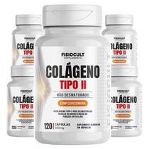 5x Colageno Tipo 2 Não Desnaturado 500mg 120 Capsulas Suplemento Alimentar em Cápsulas Livre de Gluten