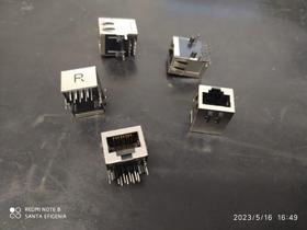 5x Conector Rj45 Blindado Femea 90