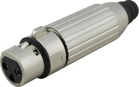 5x Conector Xlr Fêmea Sem Prensa Estriado P/ 3 Pinos Tblack