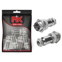 5x Conjunto Plug Conector Mike Kit Macho E Fêmea 2 Pinos